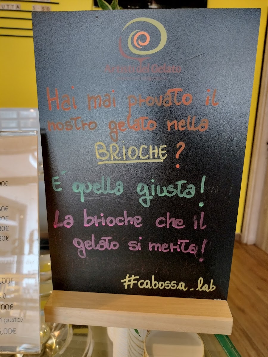 CABOSSA Cioccolateria & Gelateria Menu 2