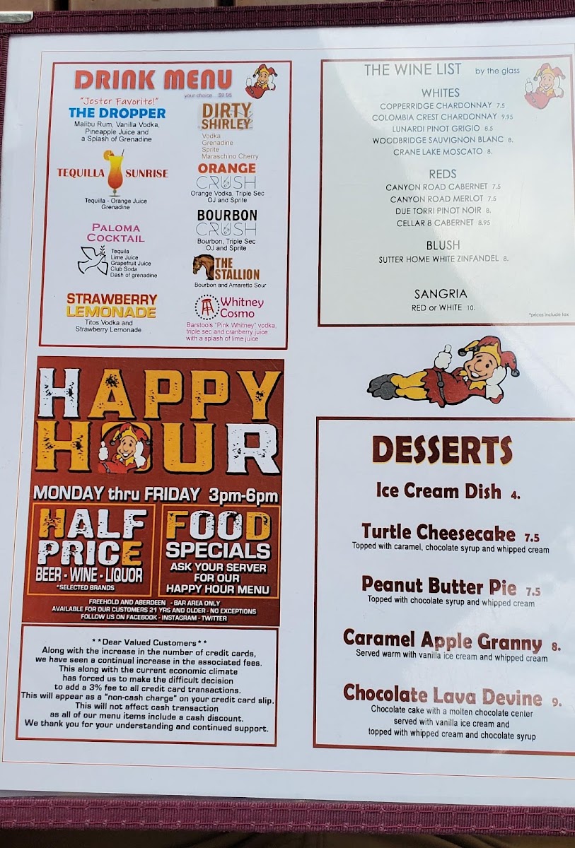 Court Jester Restaurant Menu 4