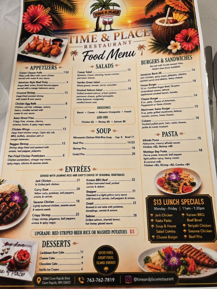 Time & Place Menu 1