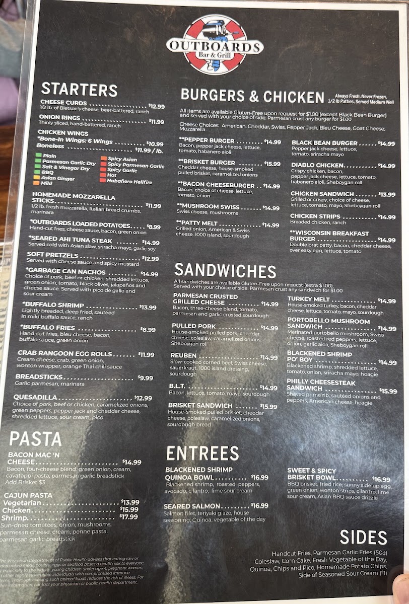 Outboards Bar & Grill Menu 1