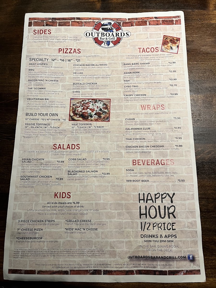 Outboards Bar & Grill Menu 5