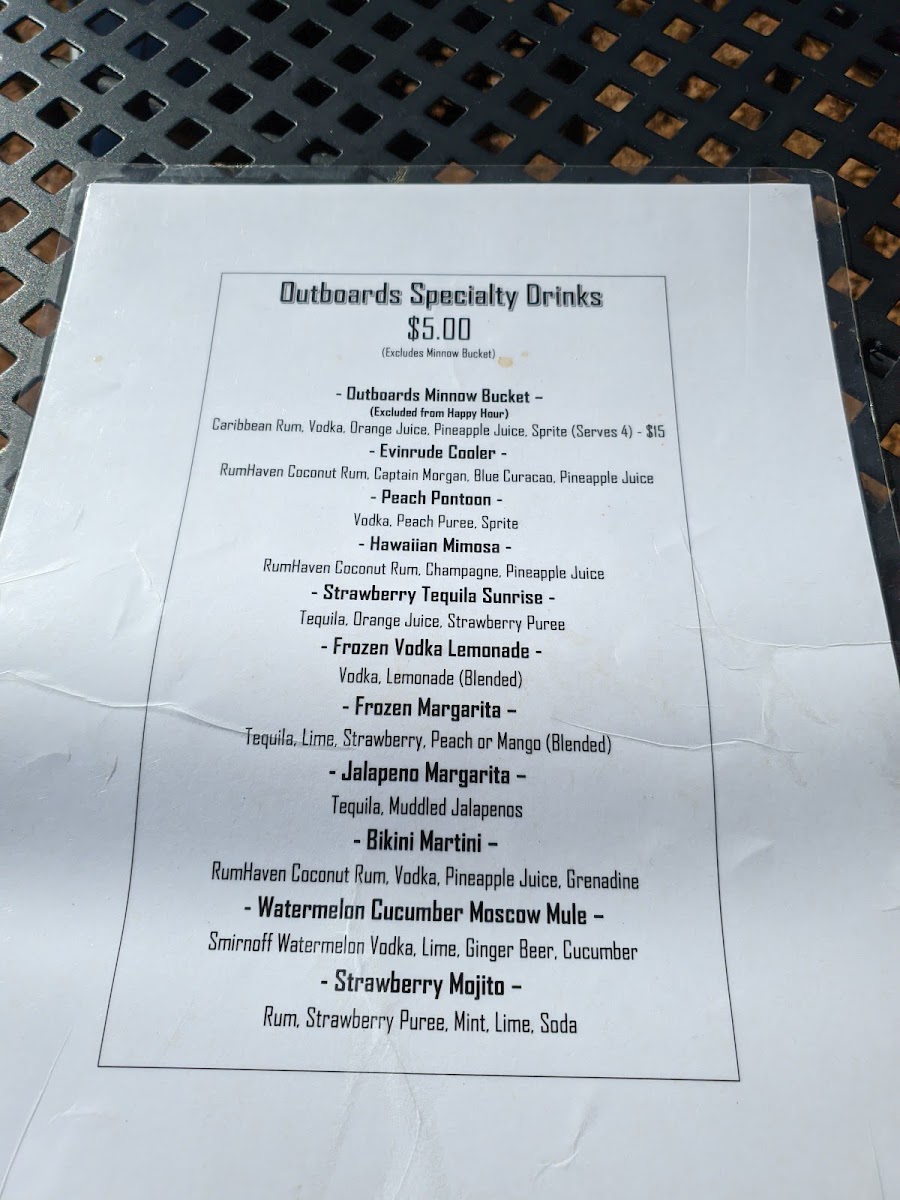 Outboards Bar & Grill Menu 8