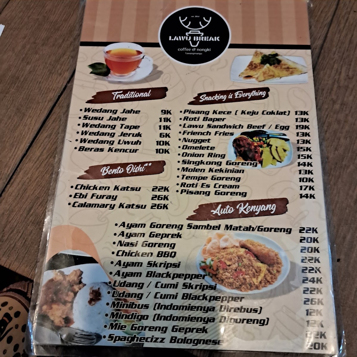 Lawu Break coffee & nongki Menu 2