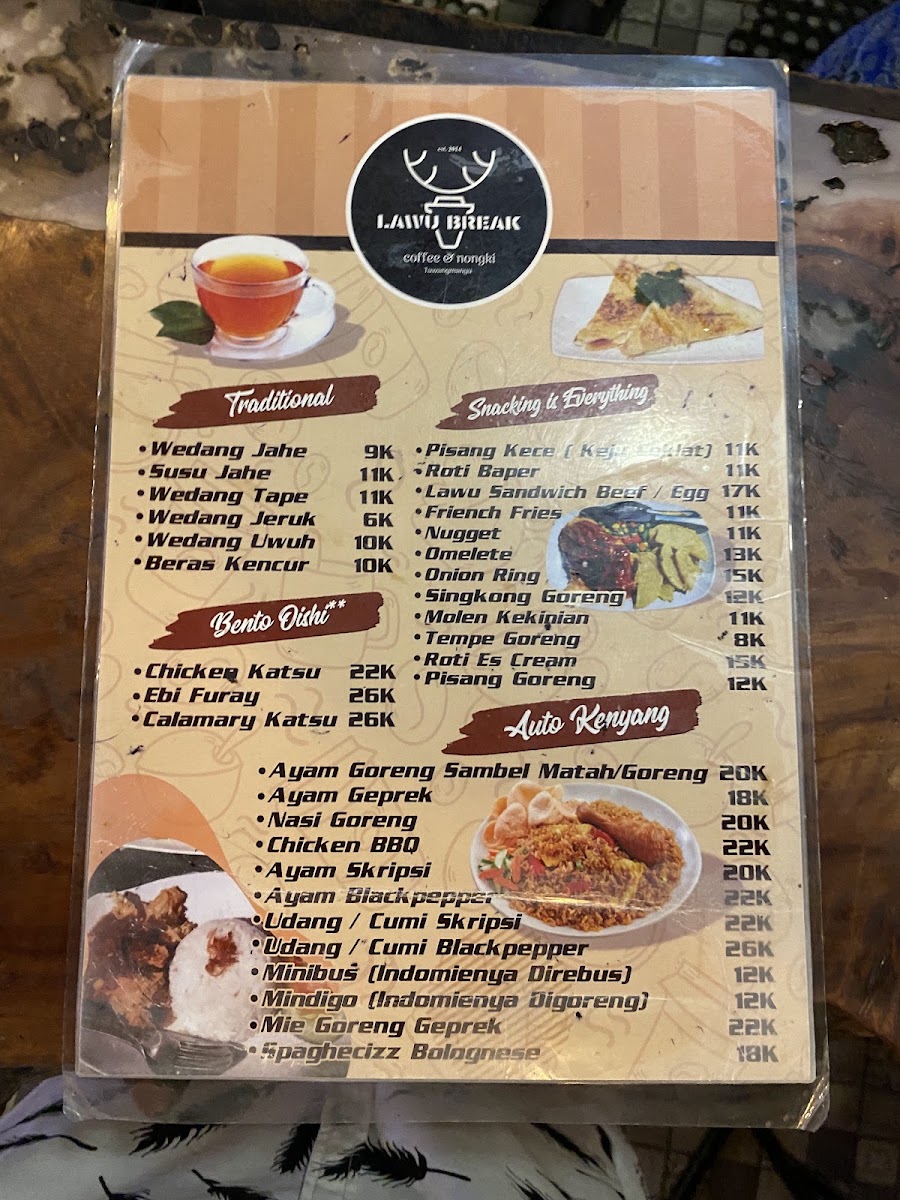 Lawu Break coffee & nongki Menu 5