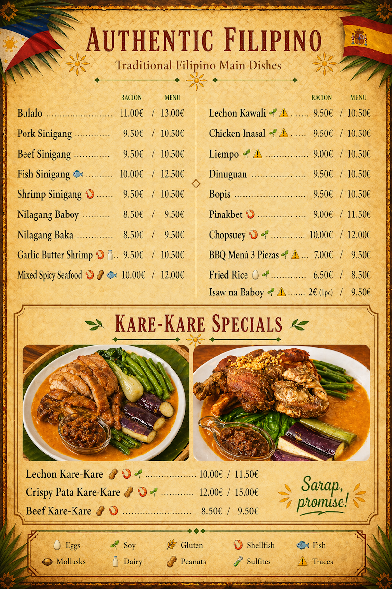 Bilao sa Madrid Menu 2