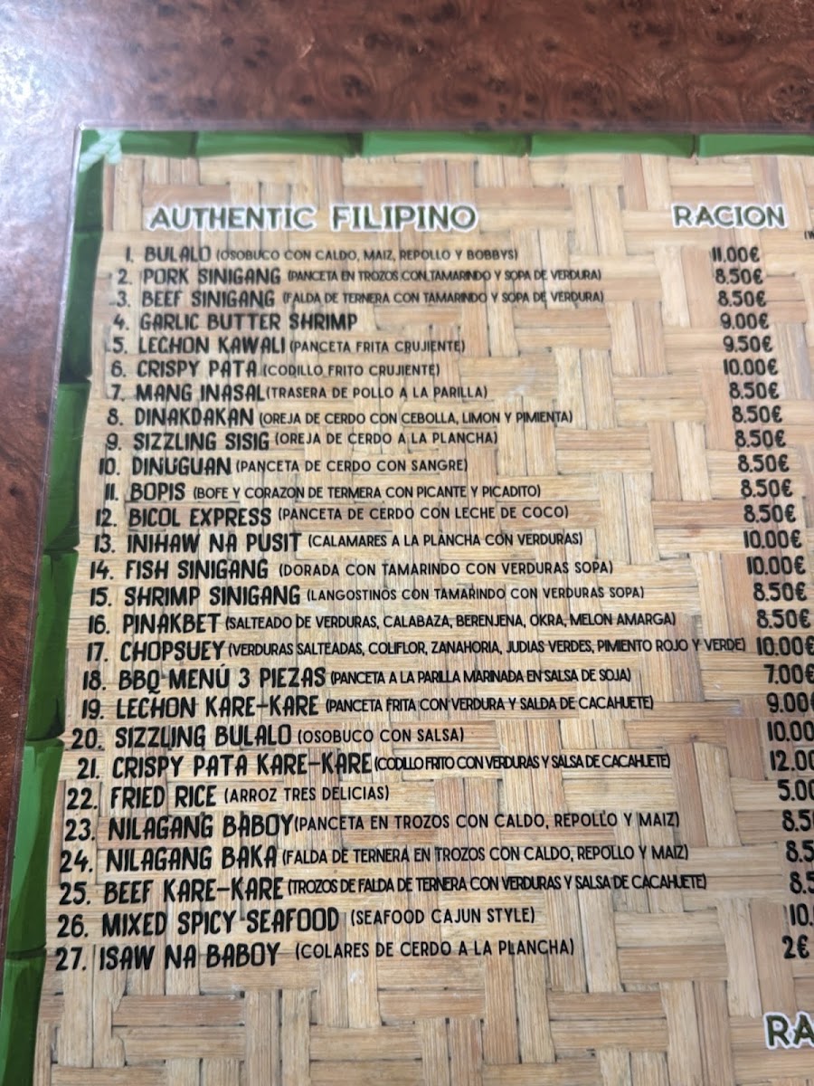 Bilao sa Madrid Menu 4