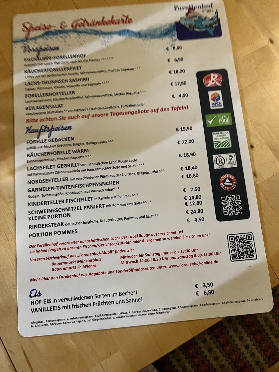 Forellenstüble - Siegfried Böcherer Menu 1
