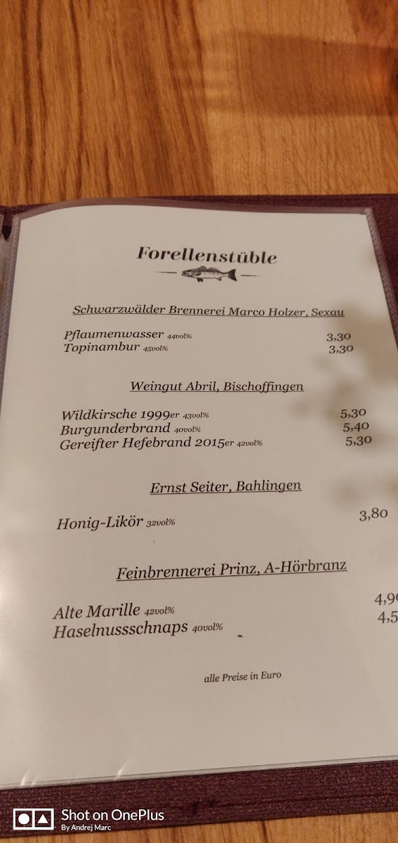 Forellenstüble - Siegfried Böcherer Menu 3