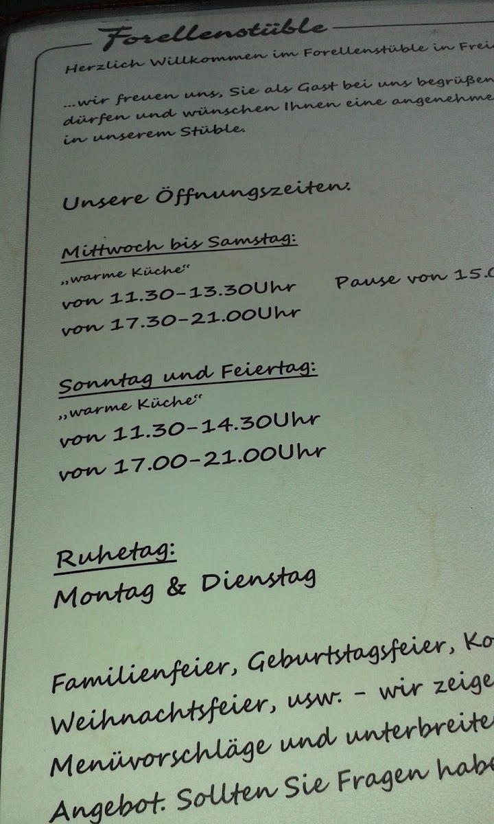 Forellenstüble - Siegfried Böcherer Menu 4