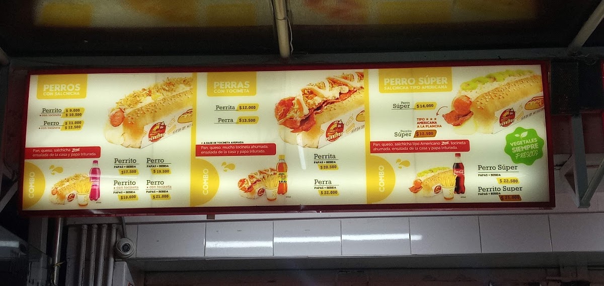 Los Perritos | Hotdogs & Hamburgers - Colores Menu 2