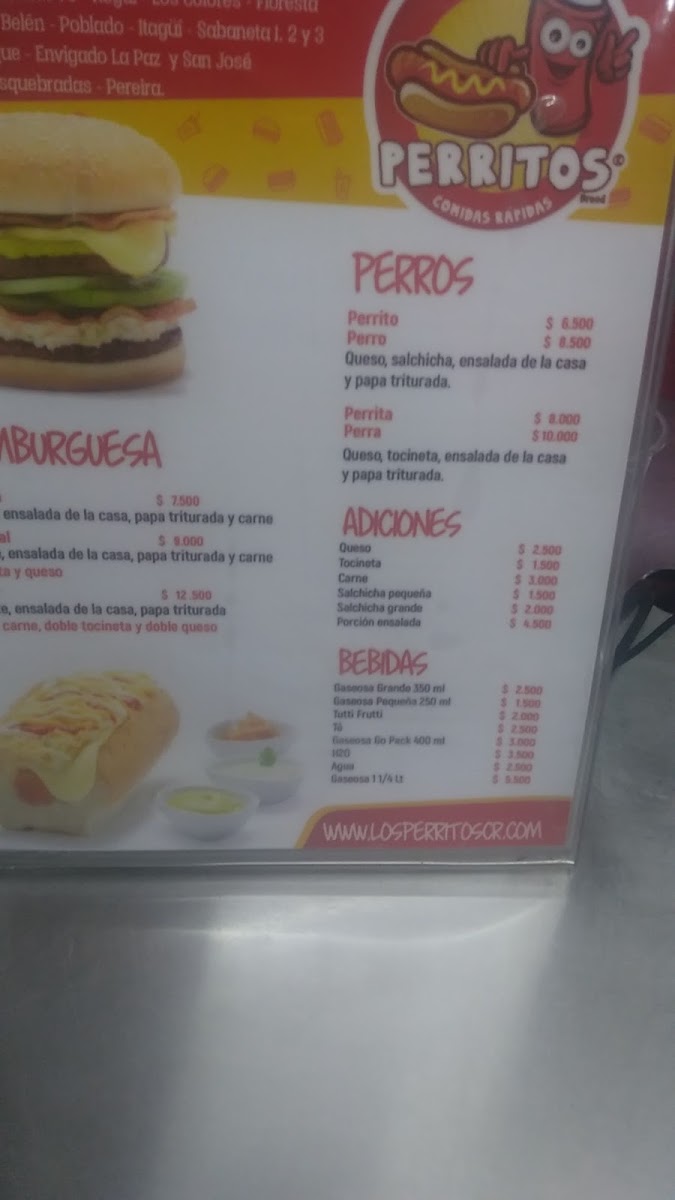 Los Perritos | Hotdogs & Hamburgers - Colores Menu 3