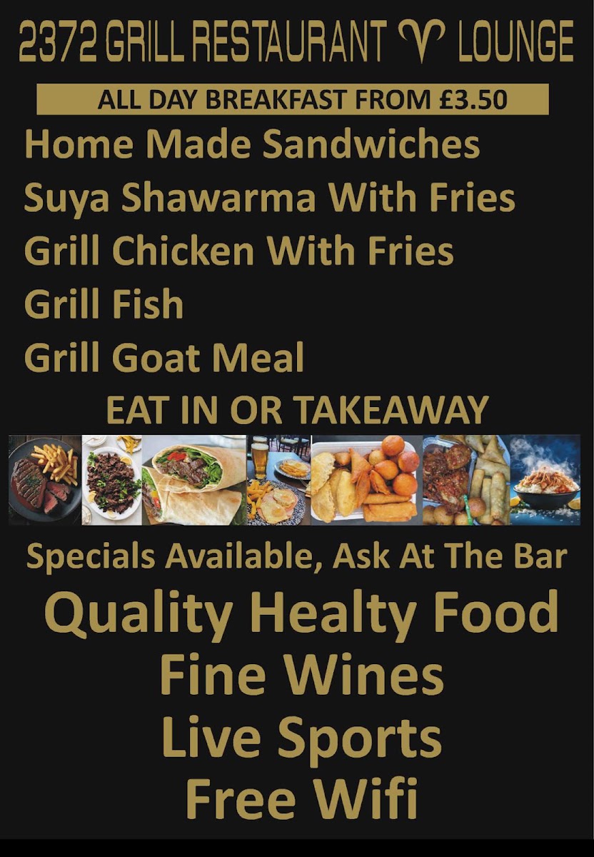 2372 grill Restaurant & Lounge Menu 2