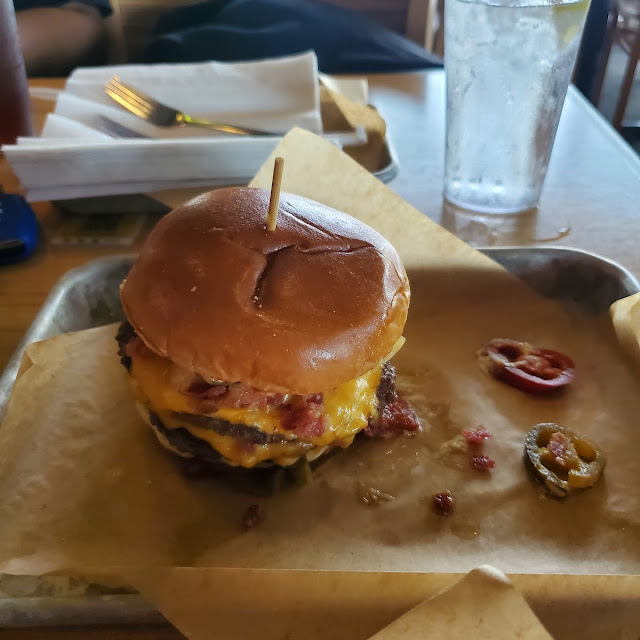 Bacon-Smashed Hatch Chile Burger