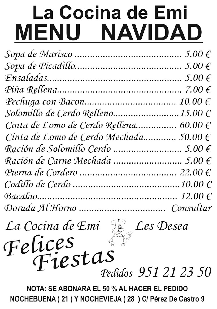 La Cocina de Emi Menu 1