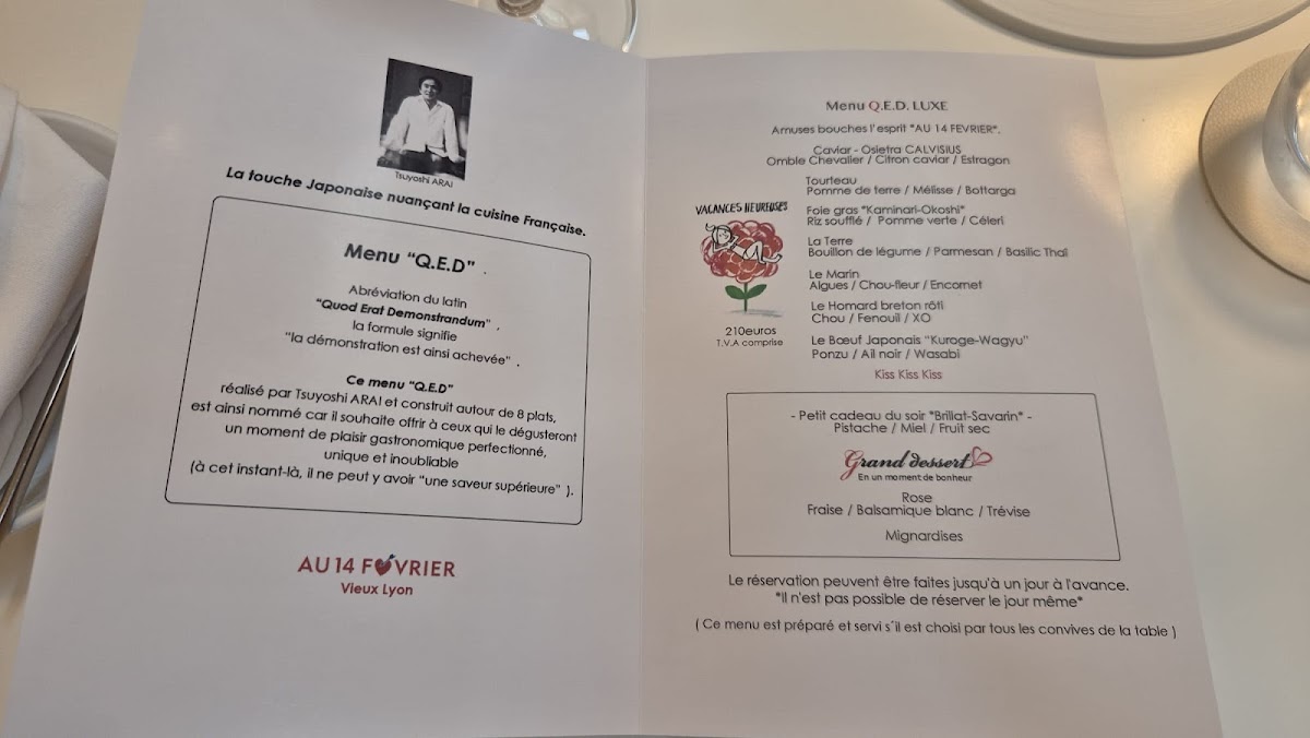 Au 14 Février Menu 1