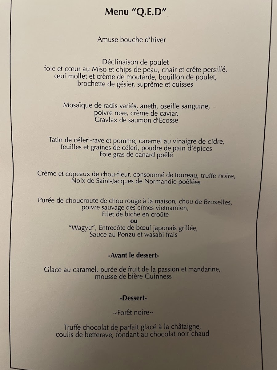 Au 14 Février Menu 4