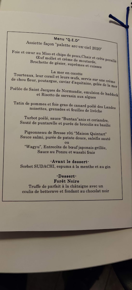 Au 14 Février Menu 7
