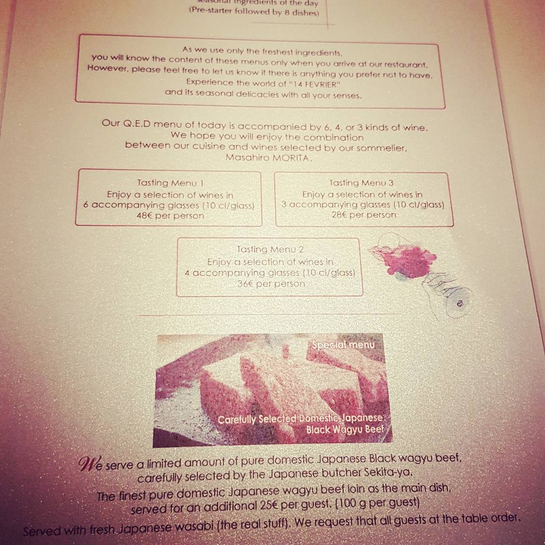 Au 14 Février Menu 8