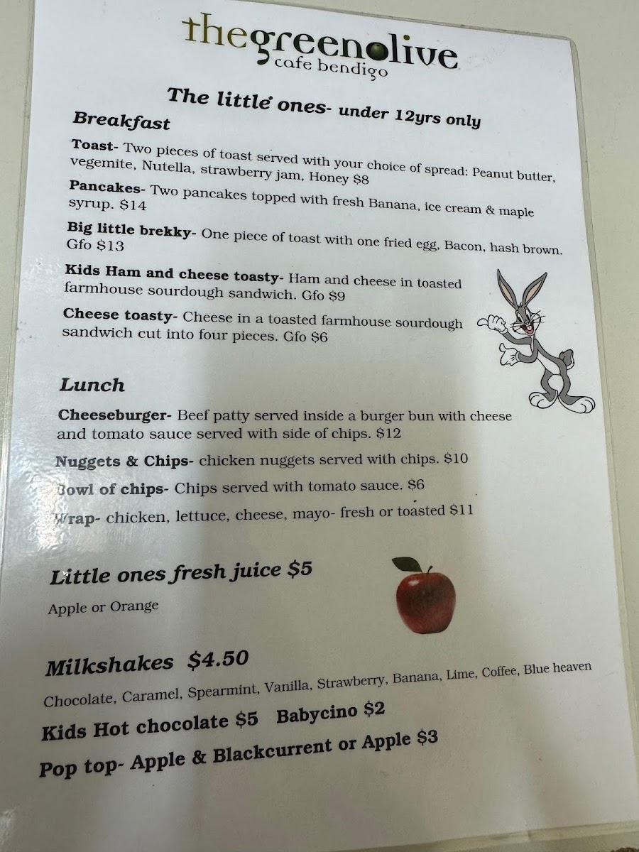 The Green Olive Menu 1