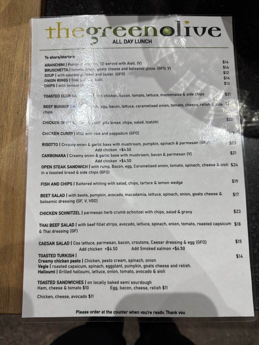 The Green Olive Menu 3