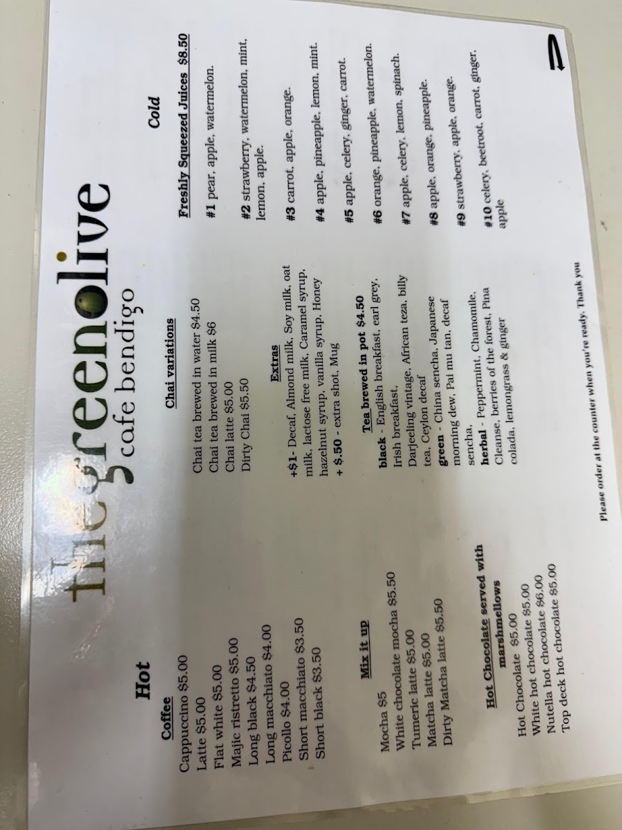 The Green Olive Menu 5