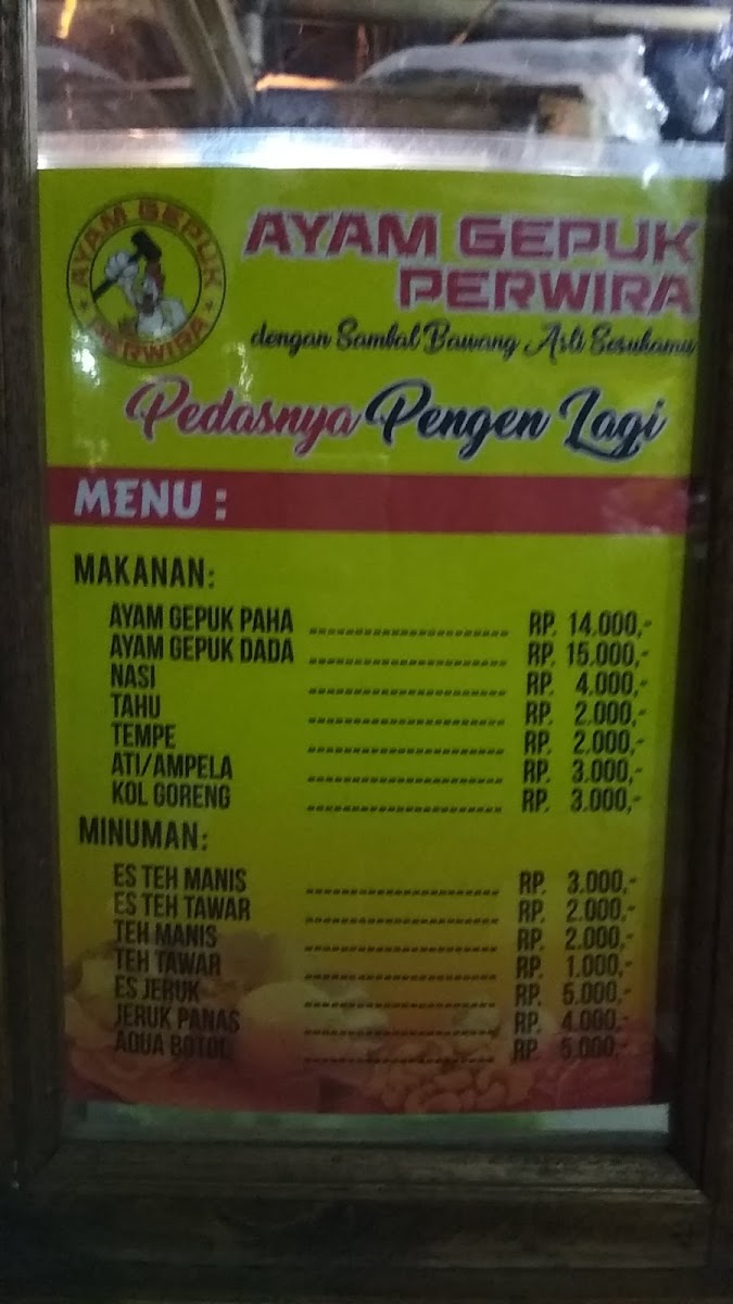 Ayam Gepuk PERWIRA Menu 1