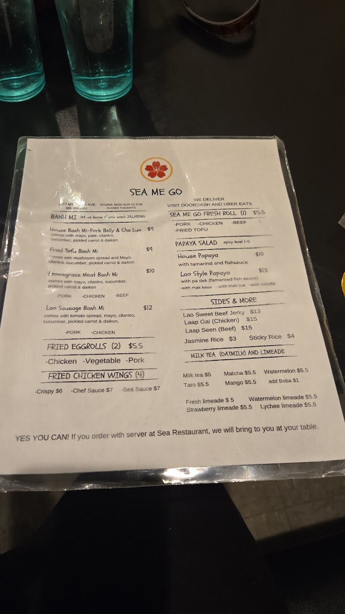 SEA Restaurant Menu 6