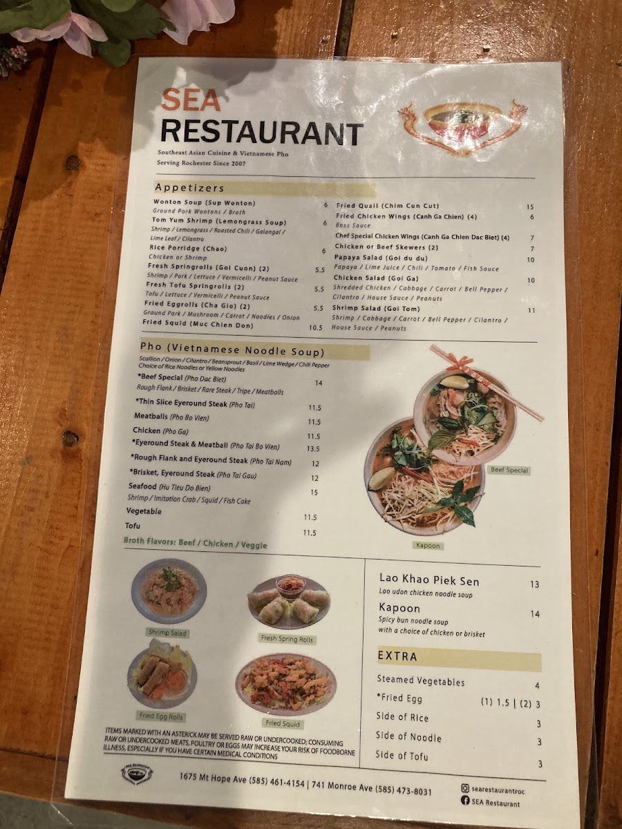 SEA Restaurant Menu 8