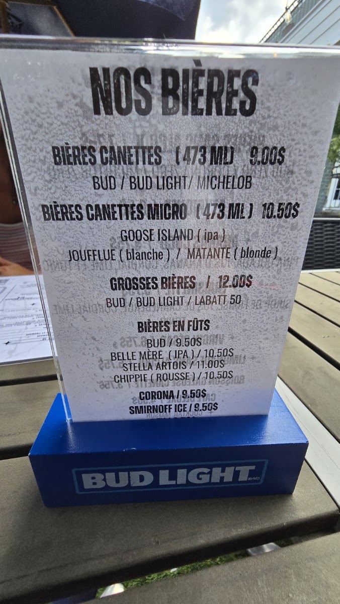 Resto Pub la Dérive Menu 3