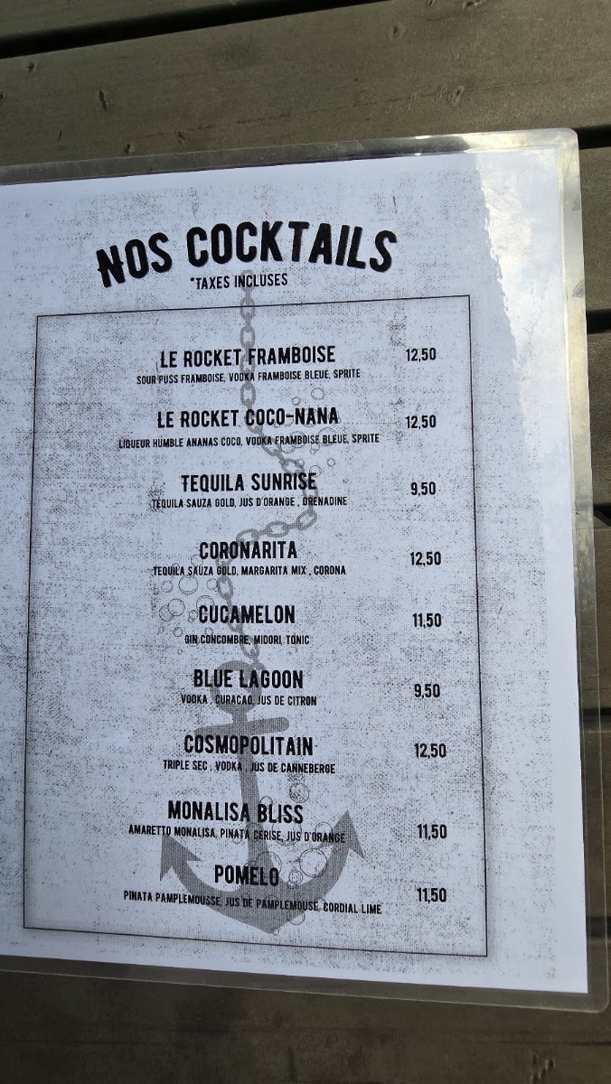 Resto Pub la Dérive Menu 4