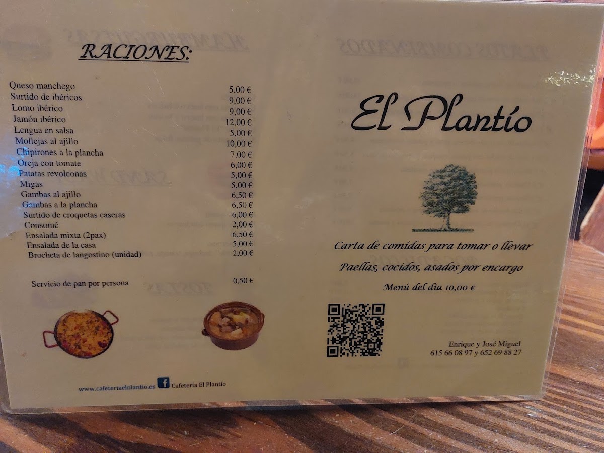 Cafeteria El Plantio Menu 3