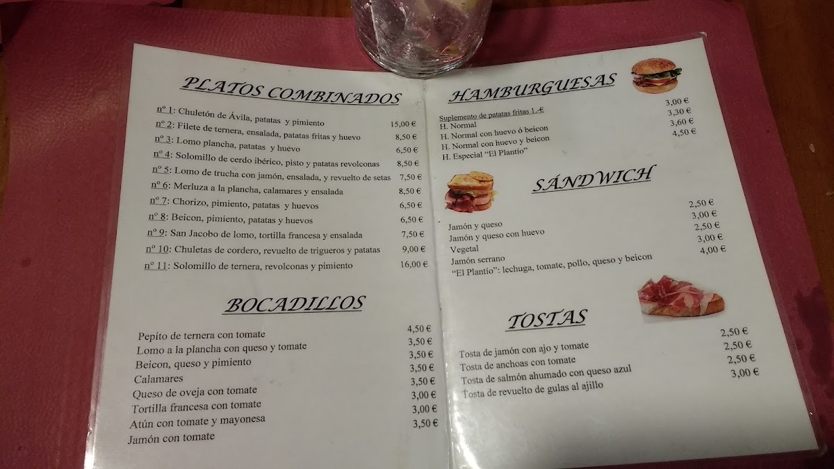 Cafeteria El Plantio Menu 5