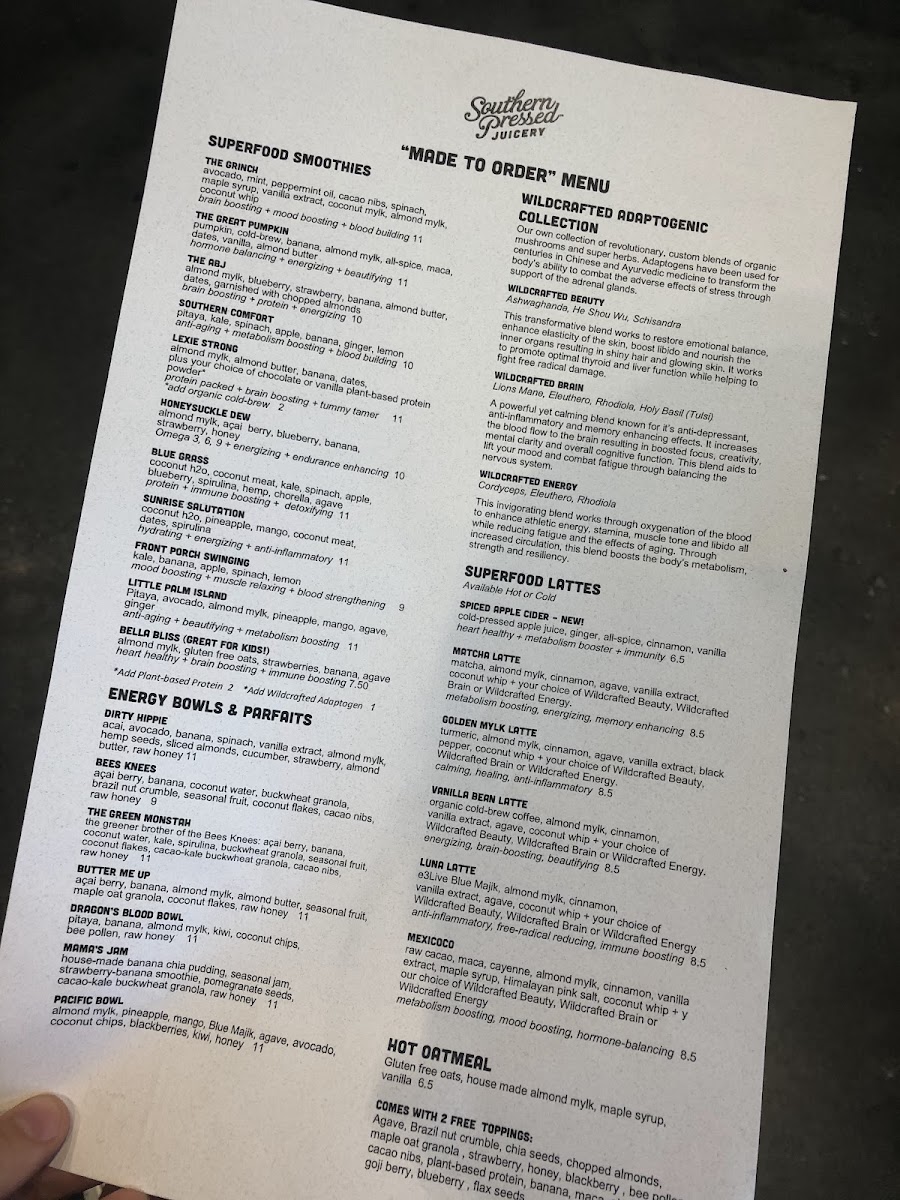 Southern Pressed Juicery Menu 4