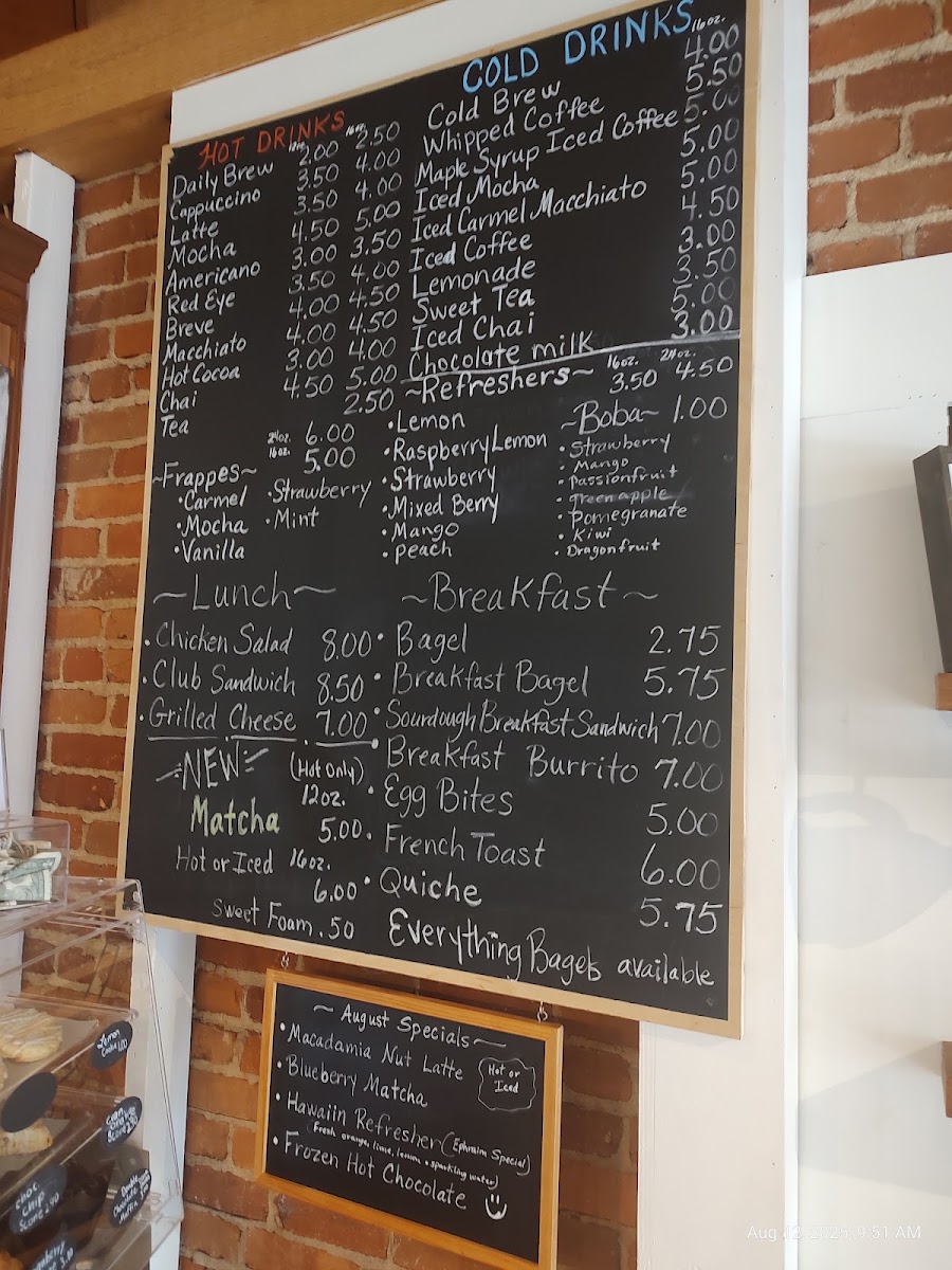 The Bread Box/Coffee Shop Menu 1