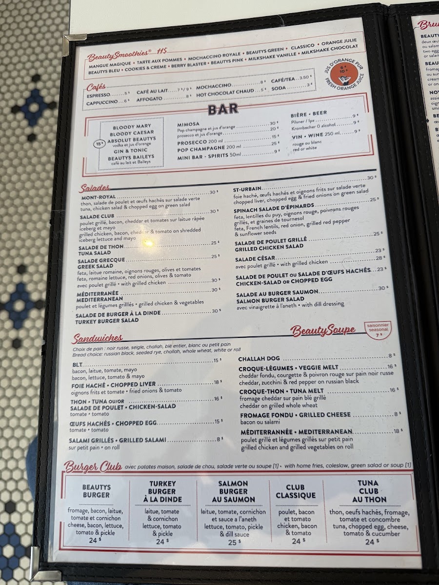 Beauty's Restaurant Menu 4