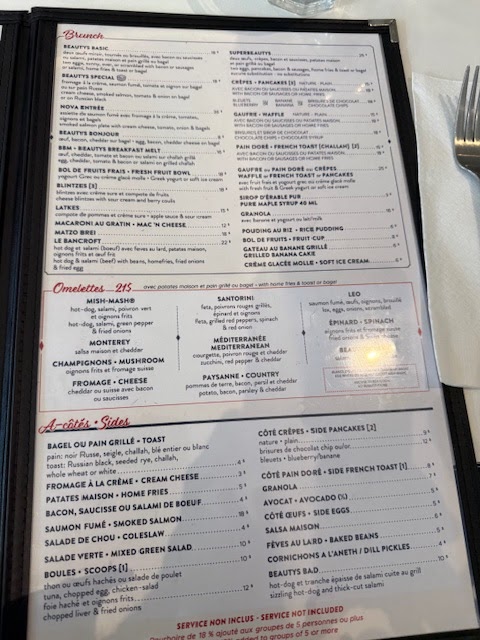 Beauty's Restaurant Menu 5