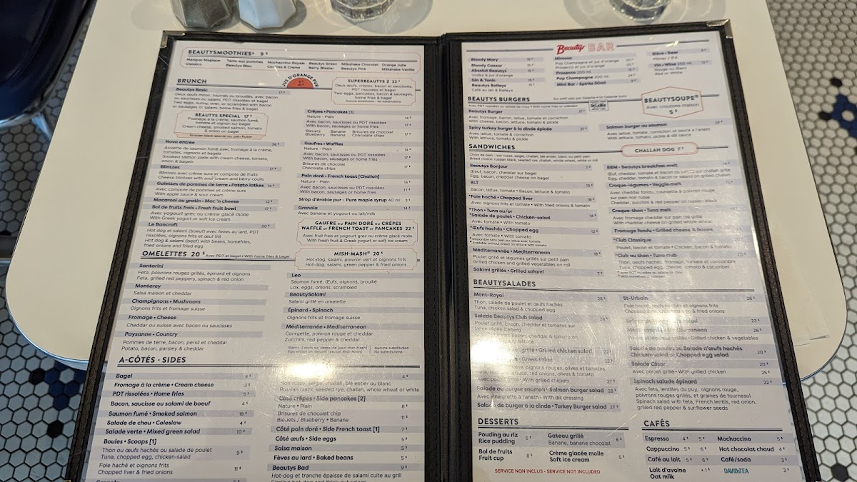 Beauty's Restaurant Menu 9