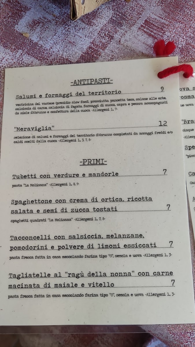 Meraviglia Menu 3