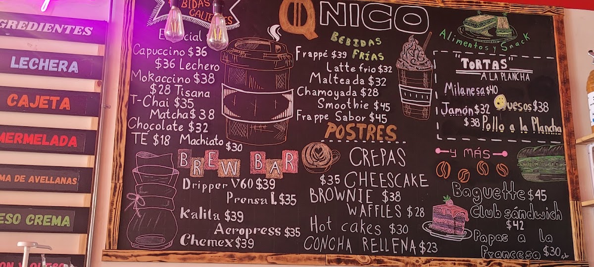 QNICO Cafés Especiales Casa Tostadora Menu 2