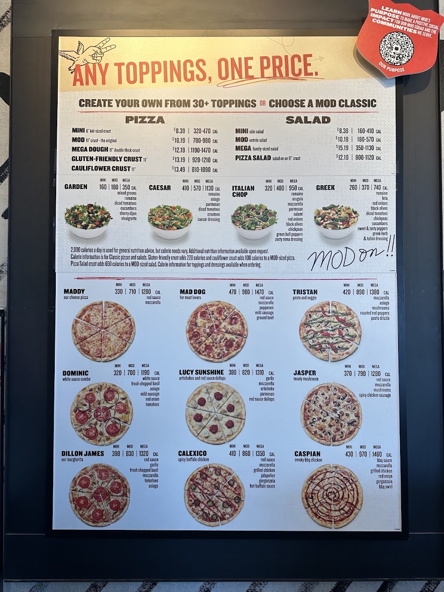 MOD Pizza Menu 1