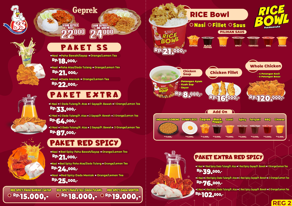 SS Fried Chicken, Teluk Naga Menu 1