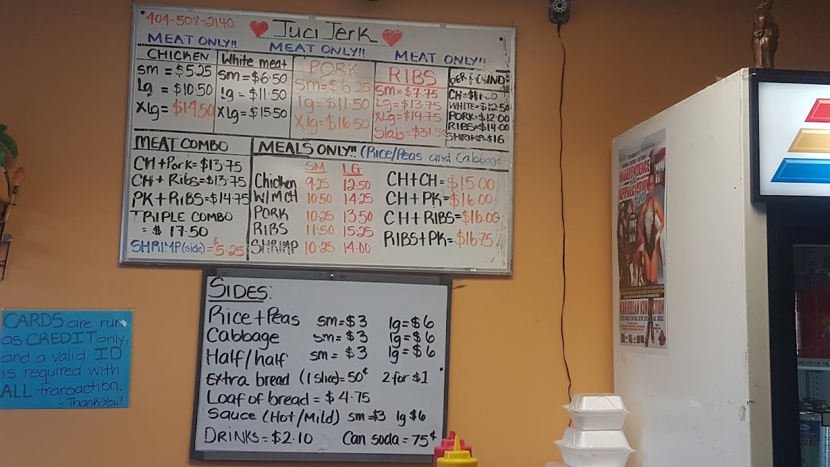 Juci Jerk Menu 10