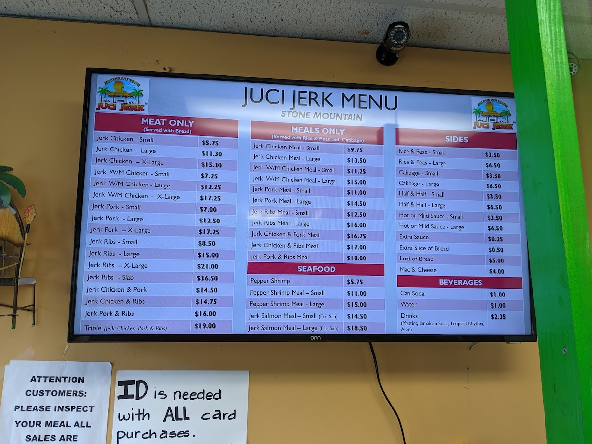 Juci Jerk Menu 5