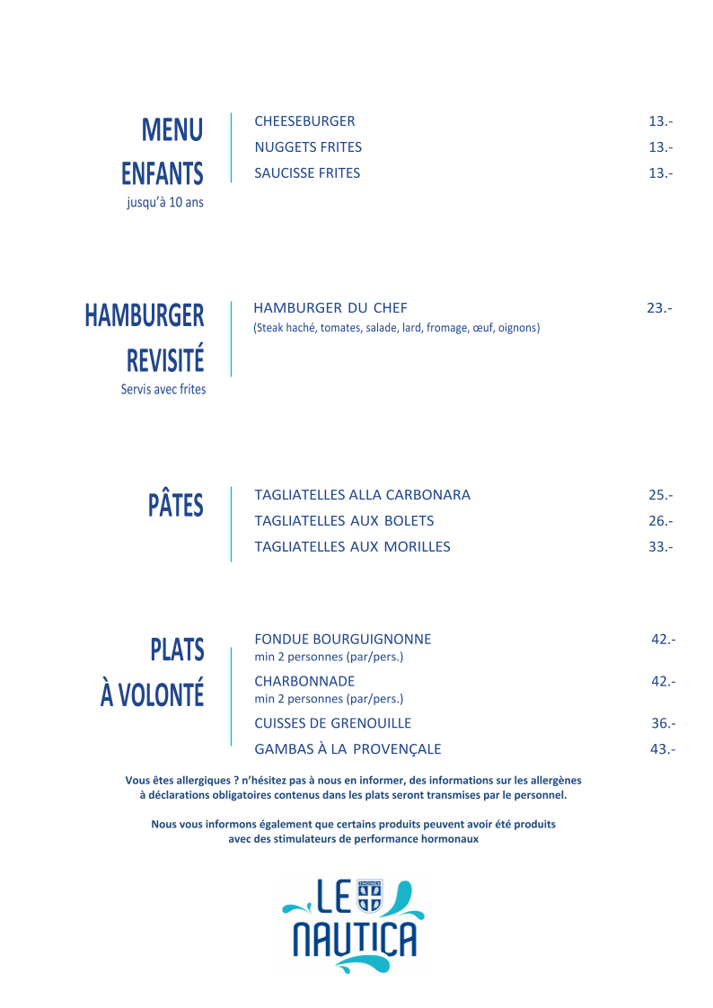 Le Nautica Menu 3