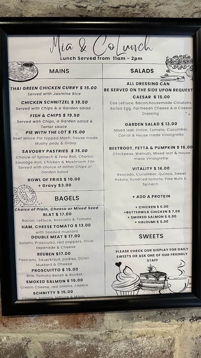 Mia & Co Menu 1