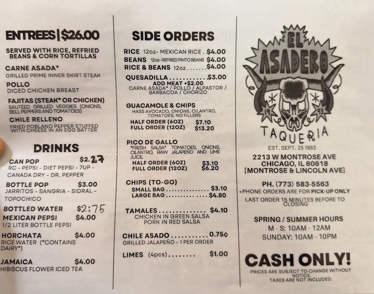 Taqueria El Asadero Menu 2