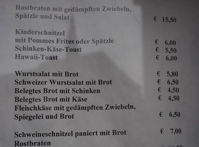Gasthaus Falken Menu 1