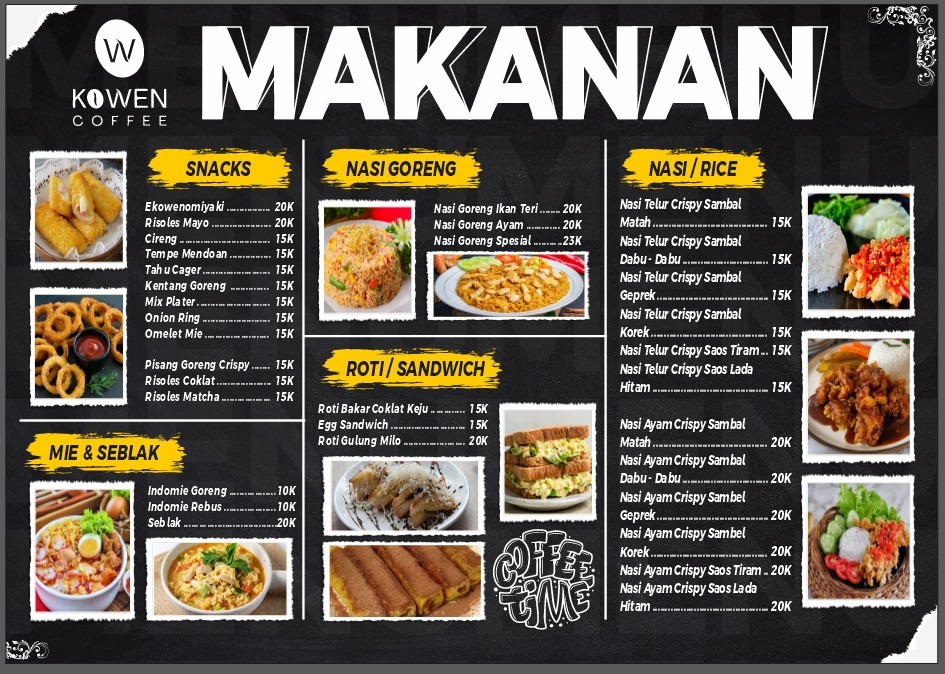 Kowen Coffee Way Kandis Menu 1