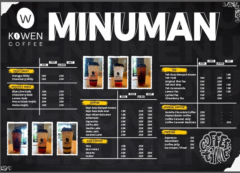 Kowen Coffee Way Kandis Menu 2