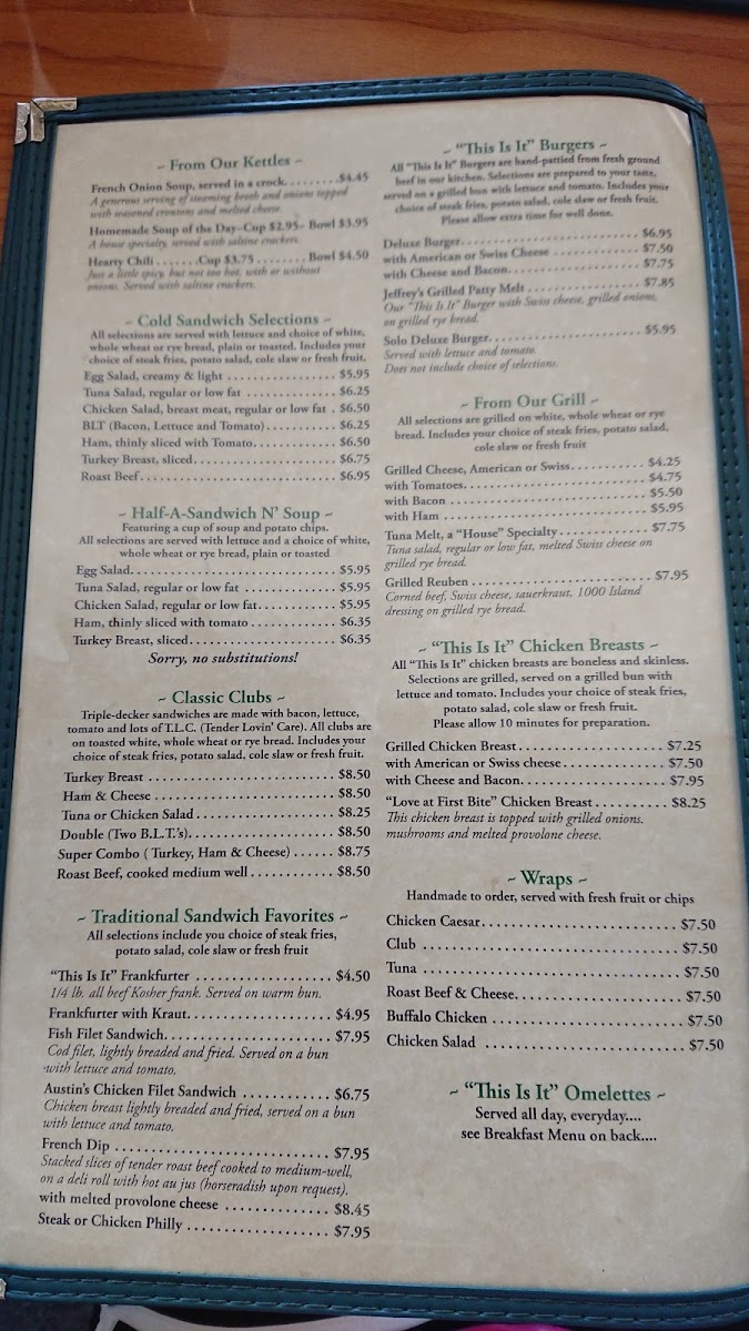 This Is It Cafe Menu 5